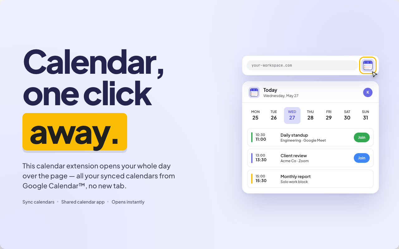 适用于 Google Calendar™ 的日历扩展 - 截图 2