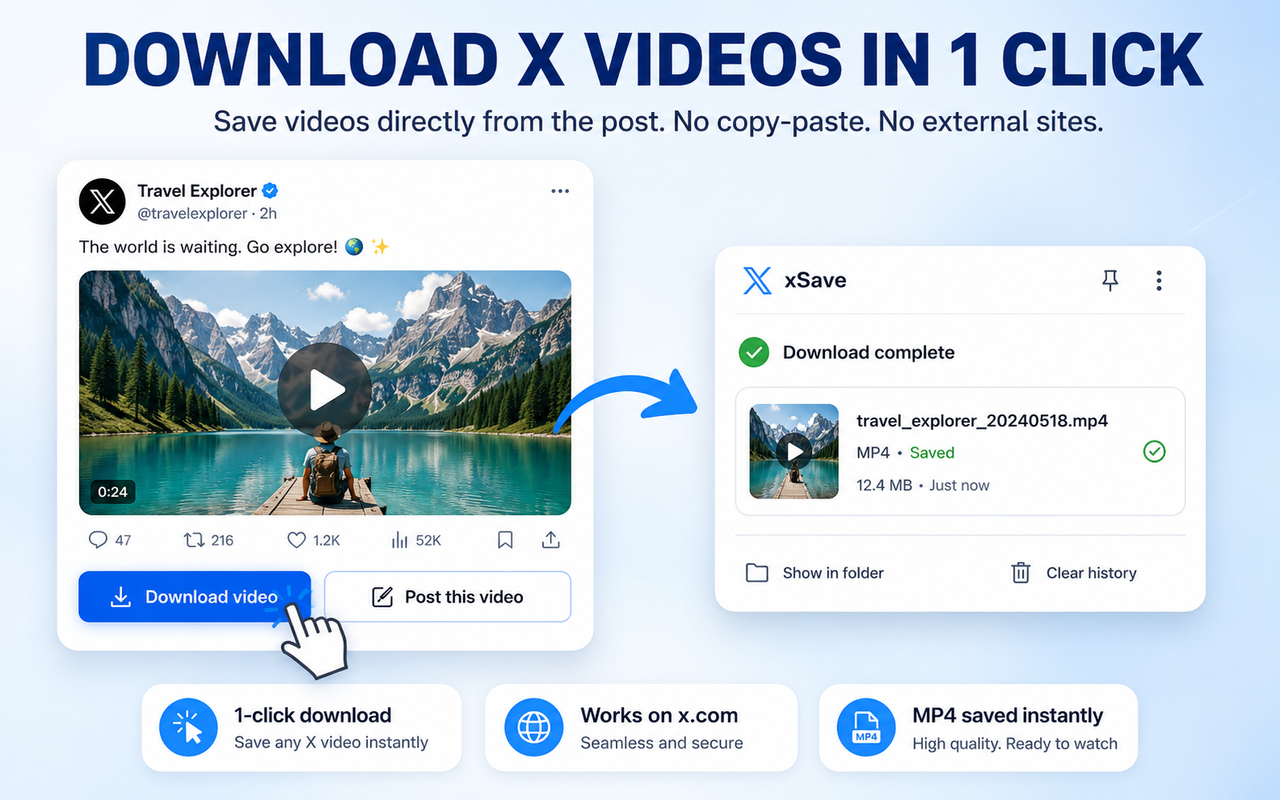 xSave - the best X (Twitter) Video Downloader for Chrome - 截图 2