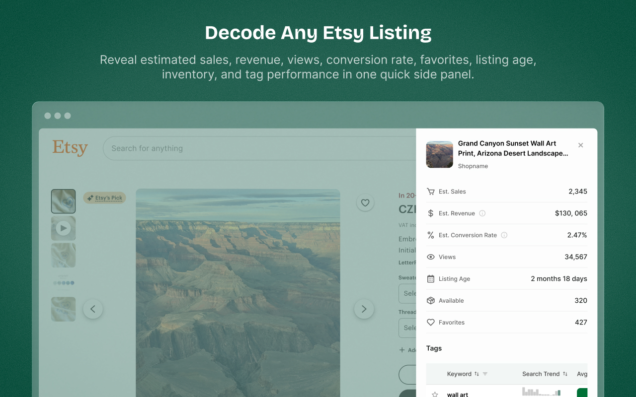 eRank - SEO for Etsy Sellers - 截图 3