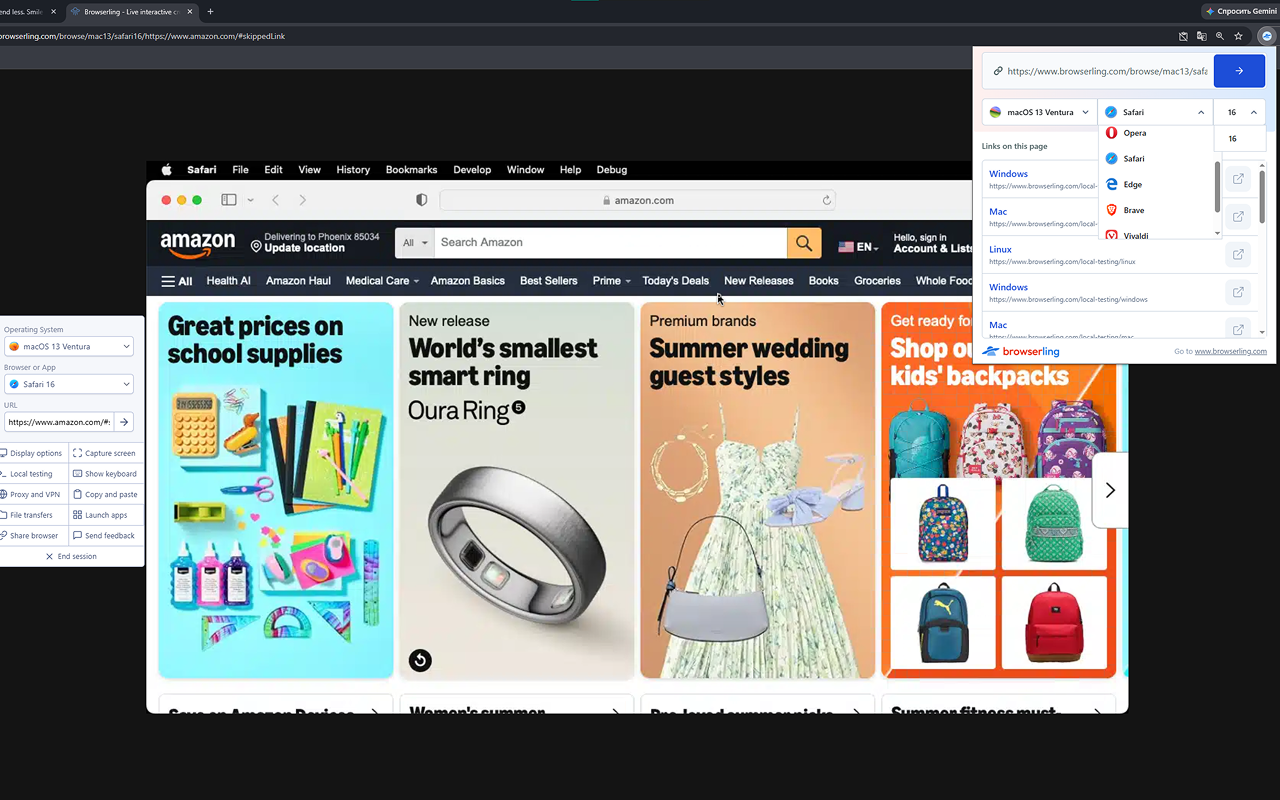 Browserling – Cybersecurity & Cross-browser Testing - 截图 5