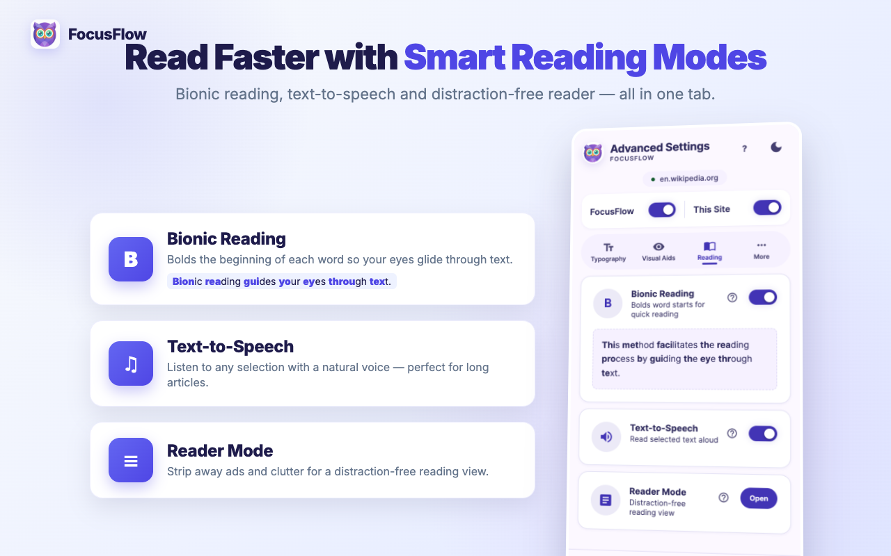 FocusFlow: Smart Reader & Accessibility Toolkit - 截图 5
