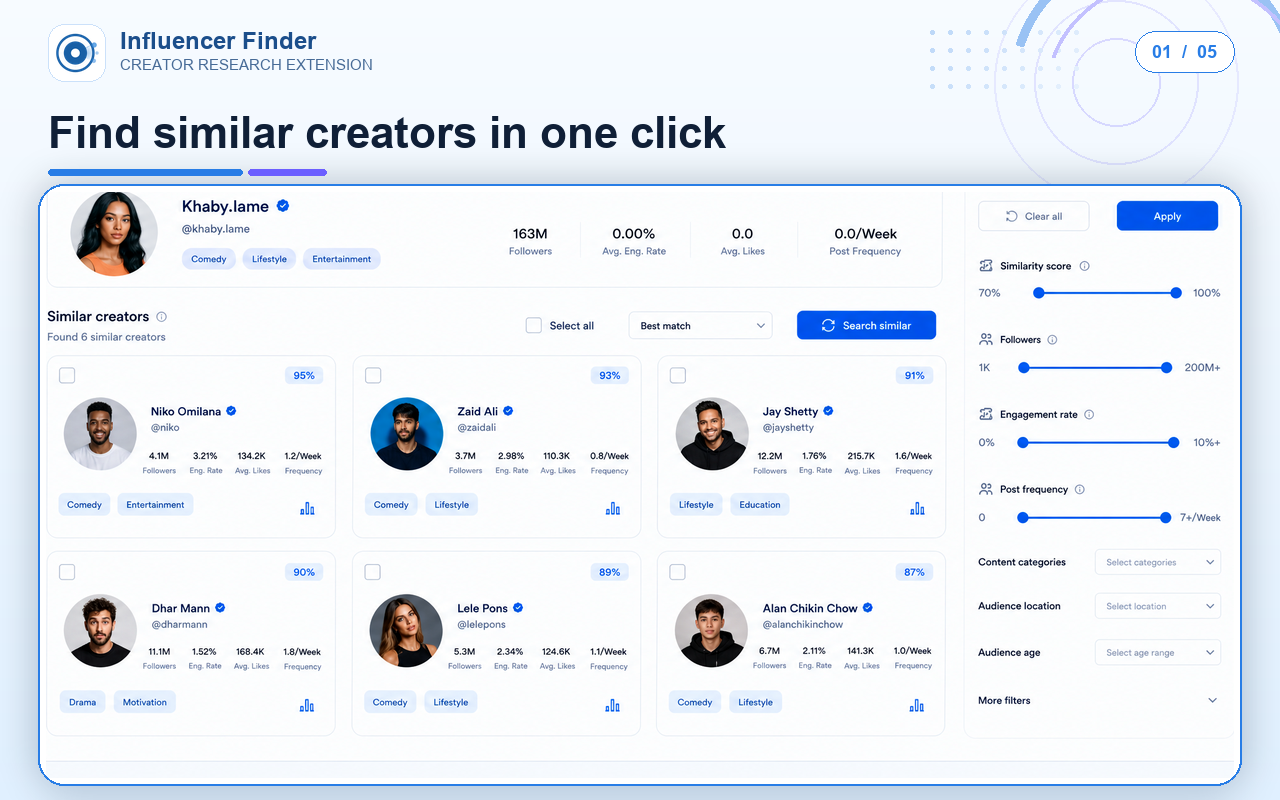 Influencer Finder | 相似达人查找与批量下载 - 截图 3