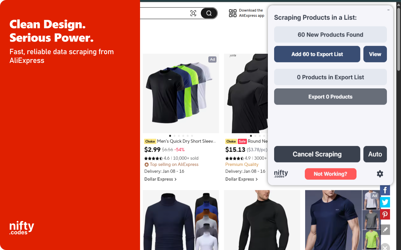 AliExpress Scraper:导出产品、评论、变体及更多 - 截图 2