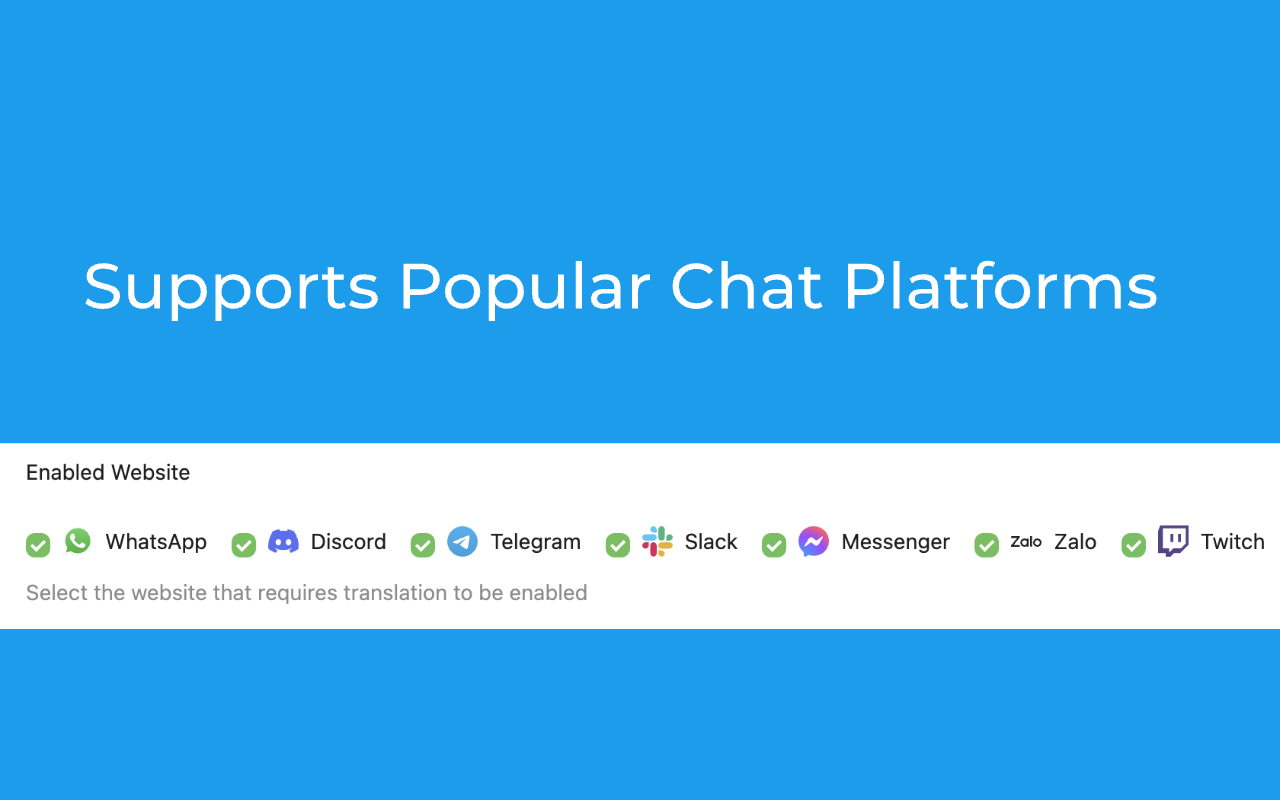 聊天翻译器 - Discord、Telegram、WhatsApp 和更多 - 截图 1