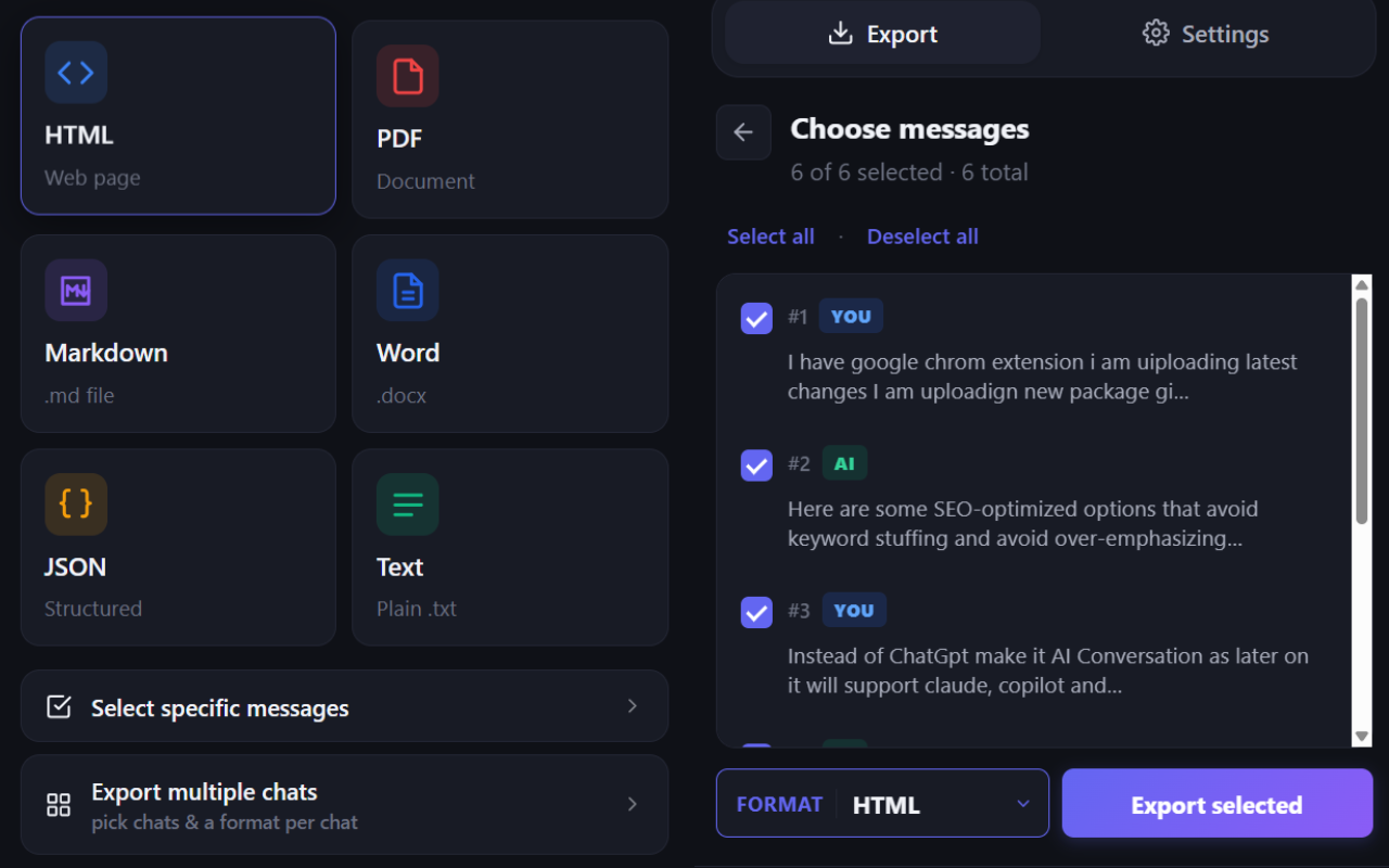 AI Conversation Saver - 截图 1