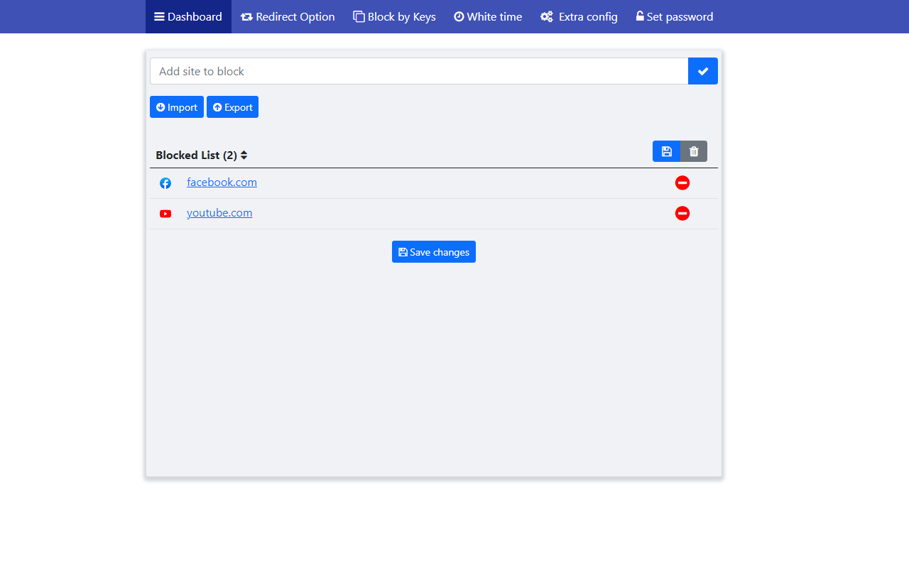 Web Site blocker - 截图 1