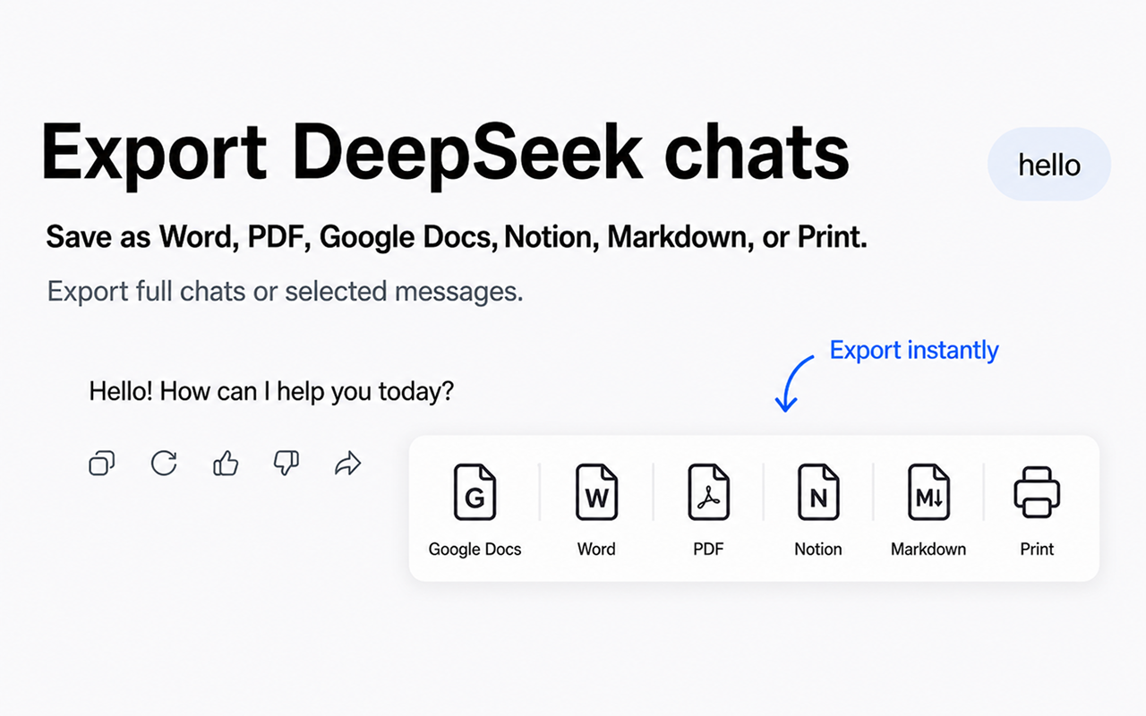 DeepSeek 聊天导出器:保存为 PDF、Word、Docs、Notion - 截图 5