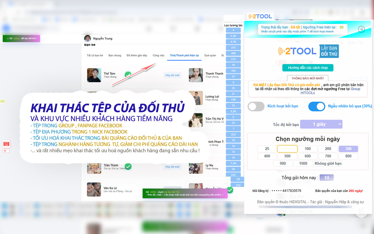 2TOOL - Auto Lấy Bạn Đối Thủ trên facebook - 截图 2