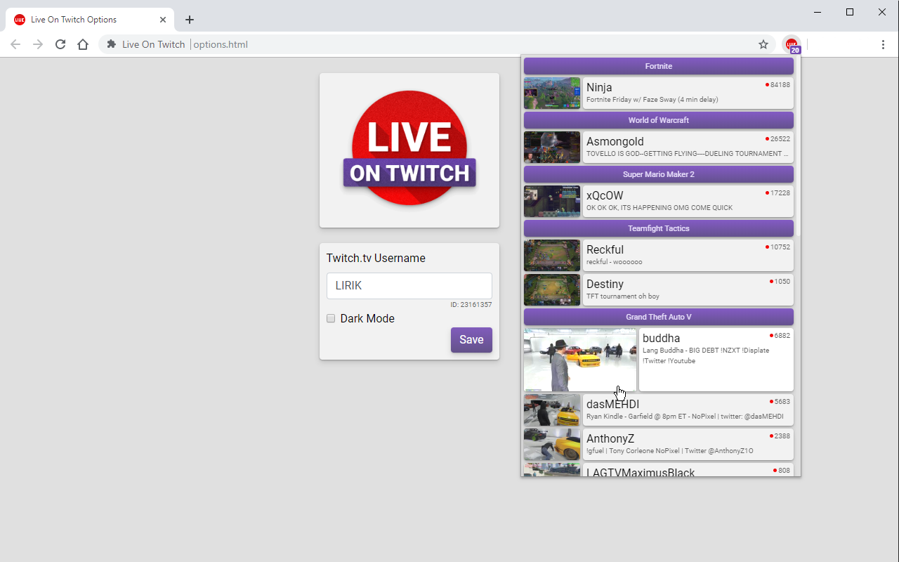 Live On Twitch - 截图 1