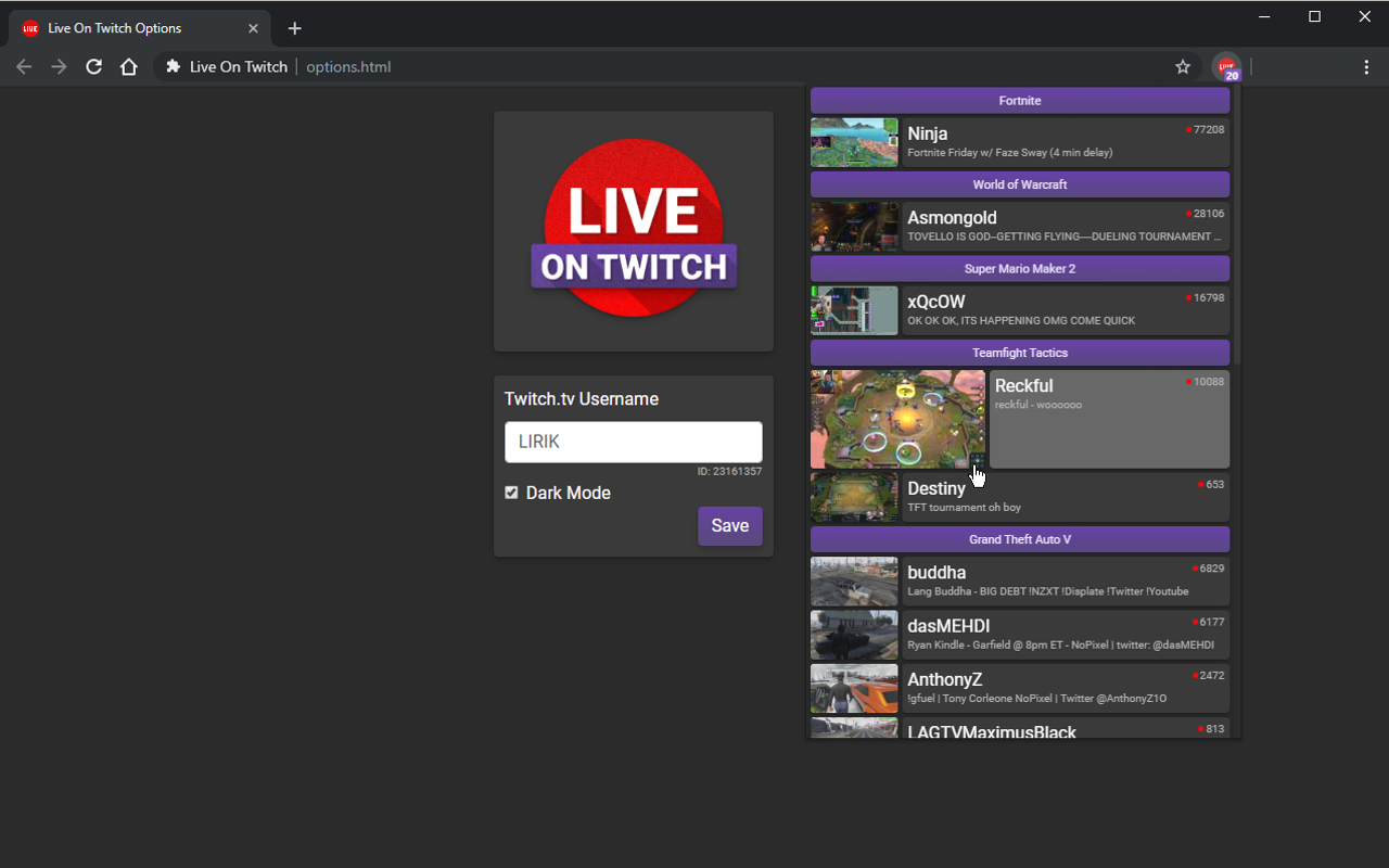 Live On Twitch - 截图 2