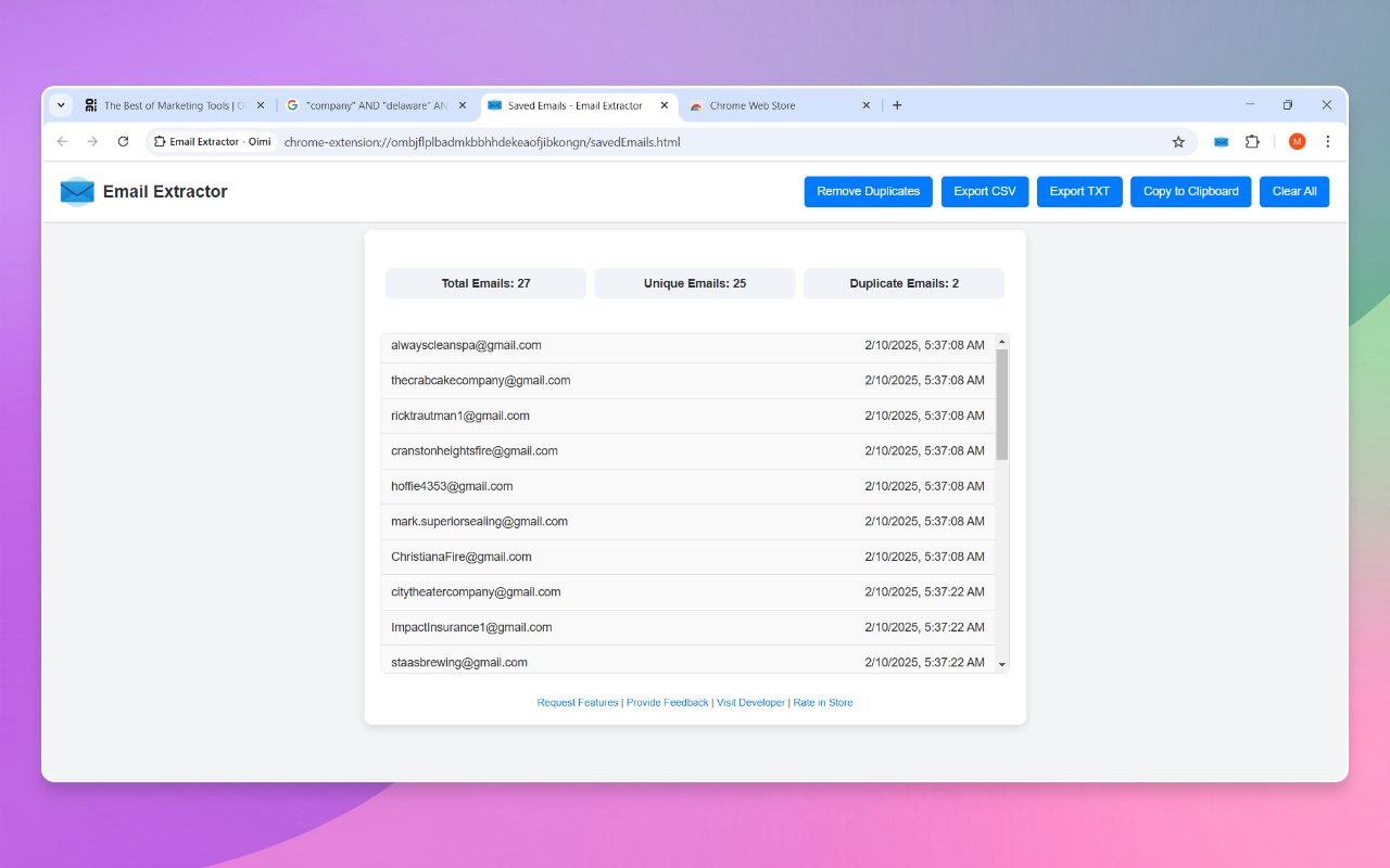Email Extractor - Pro Email Scraper from Carryfest - 截图 2