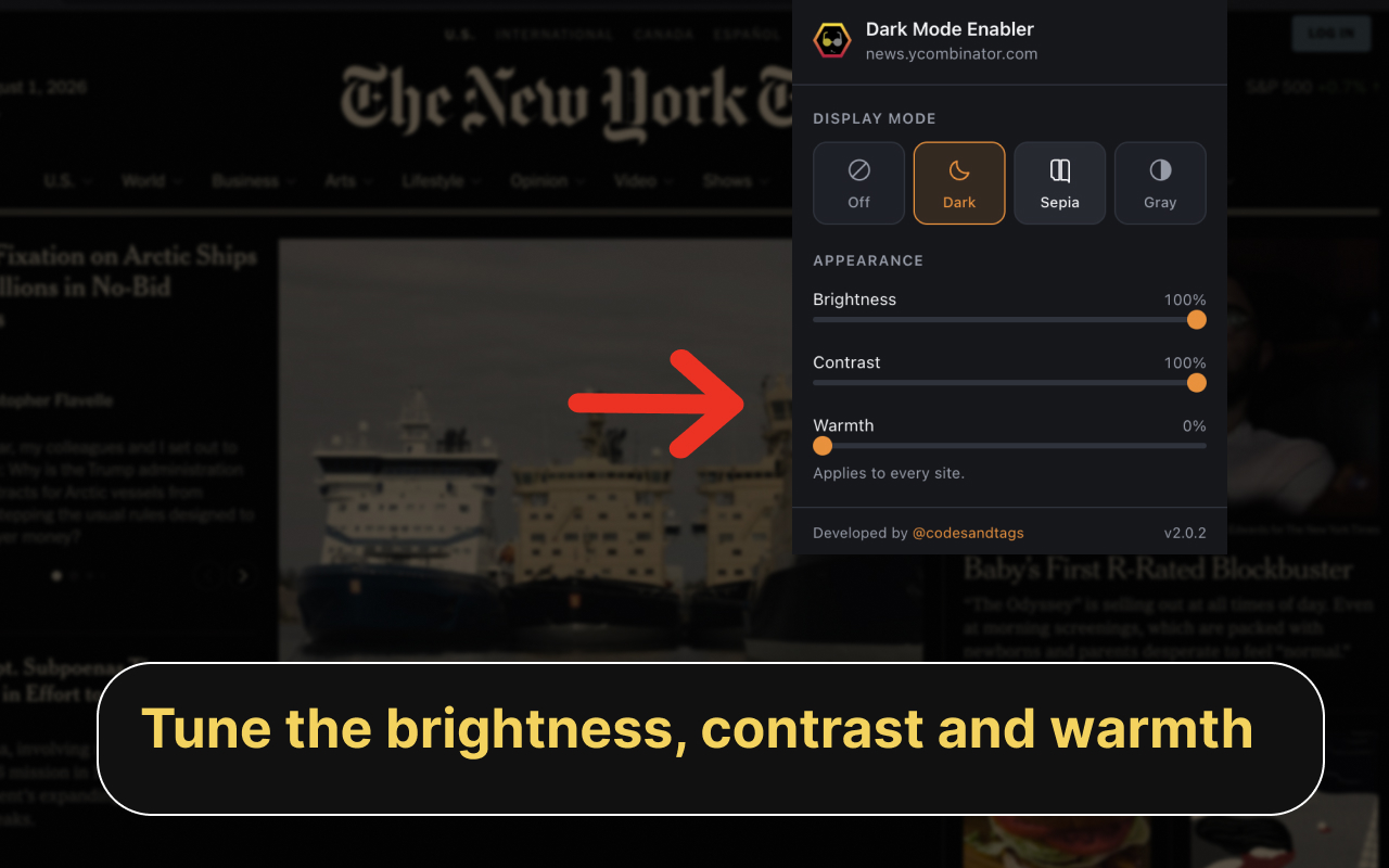 Dark Mode Enabler - 深色模式与夜间模式 - 截图 2
