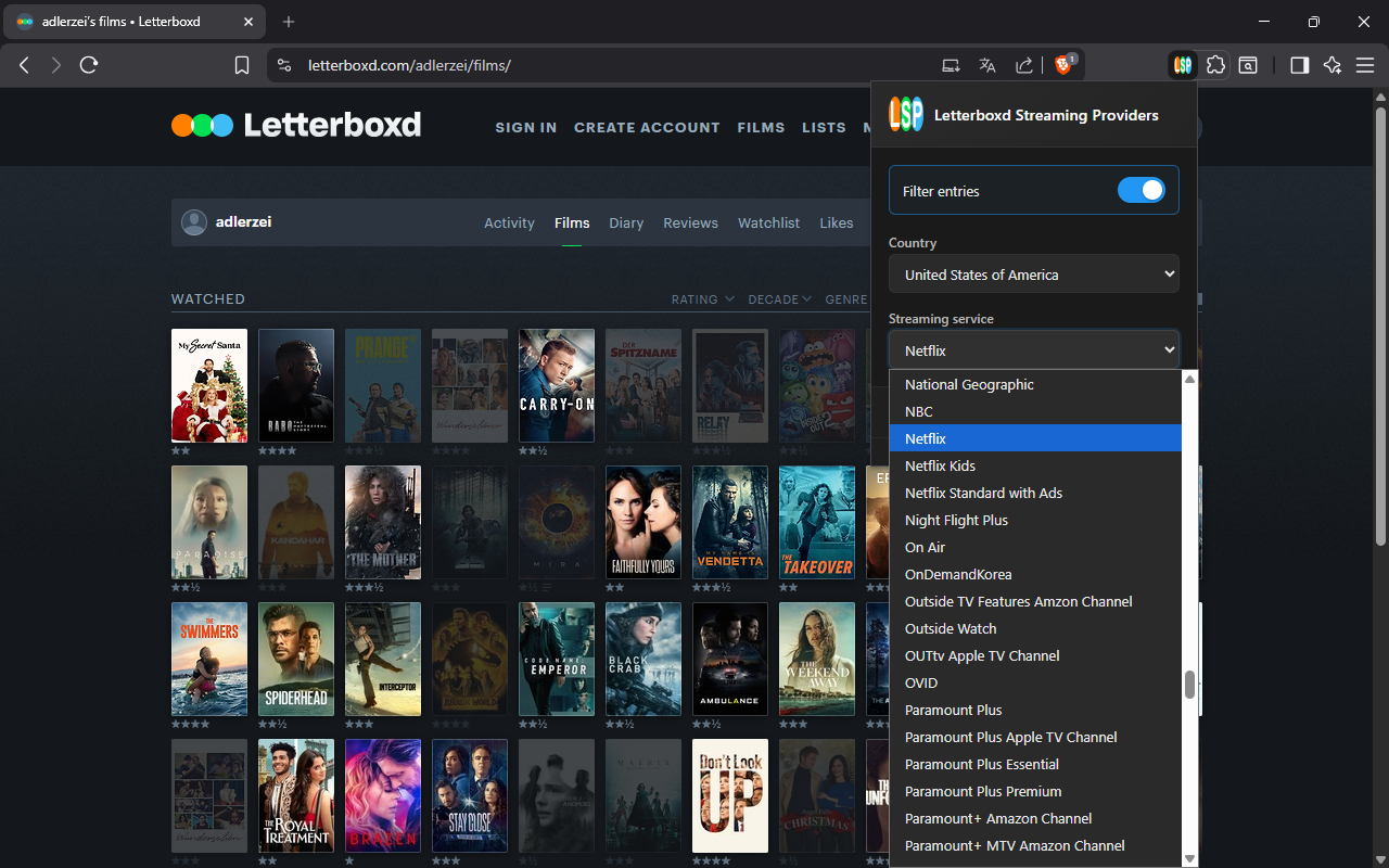 Letterboxd Streaming Providers - 截图 1