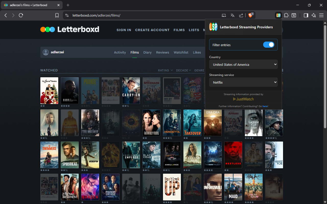 Letterboxd Streaming Providers - 截图 3