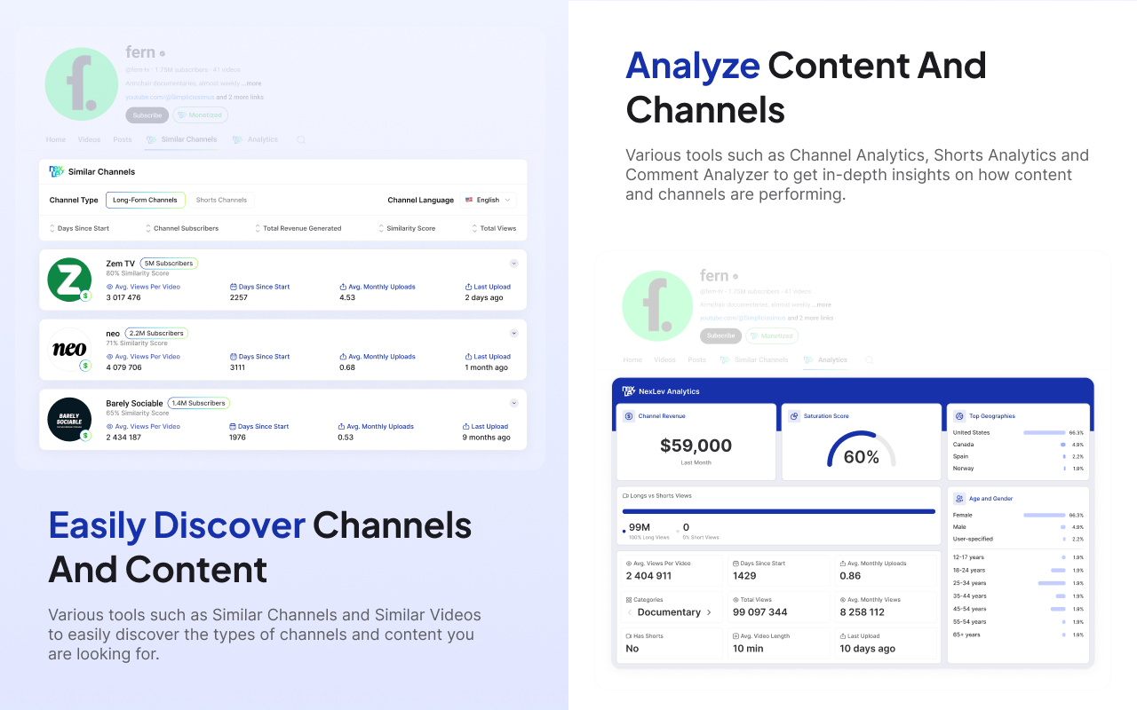Nexlev YouTube Research & Analytics - 截图 3