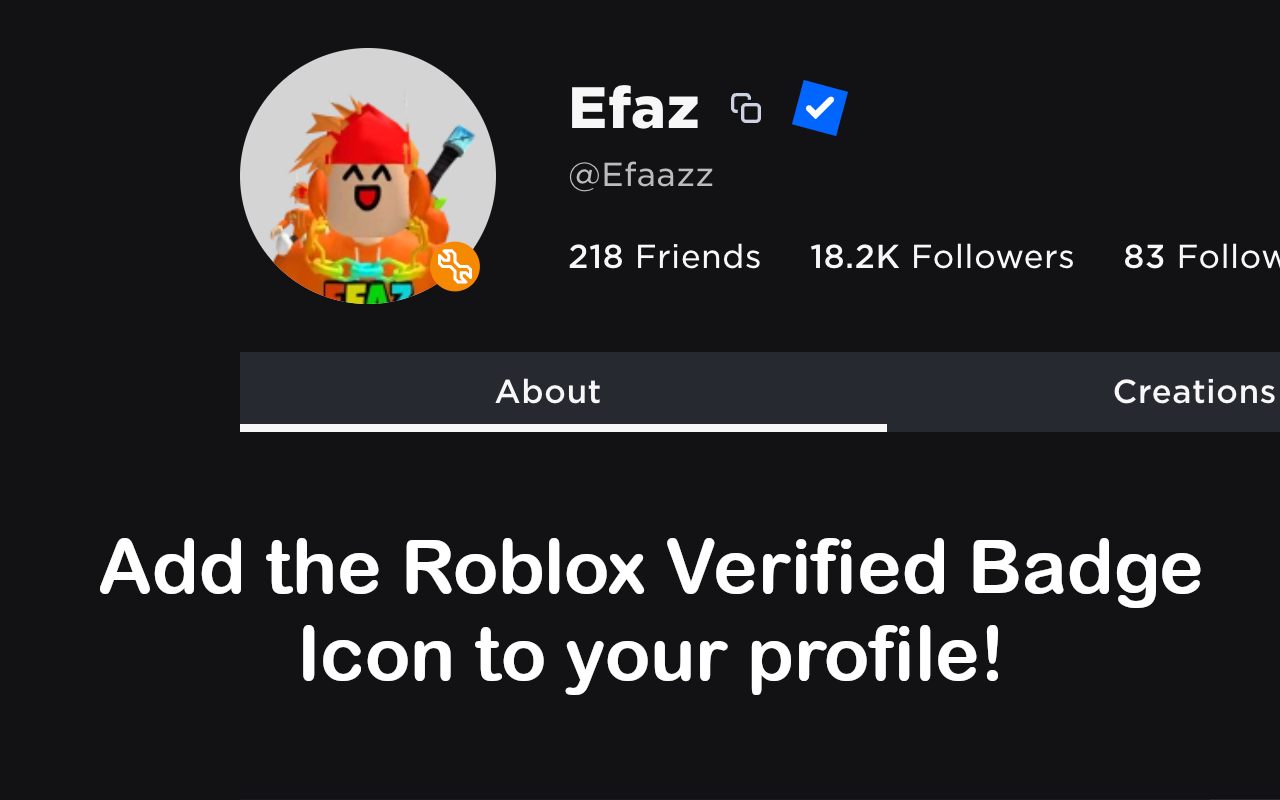 Efaz's Roblox Verified Badge Add-on - 截图 3