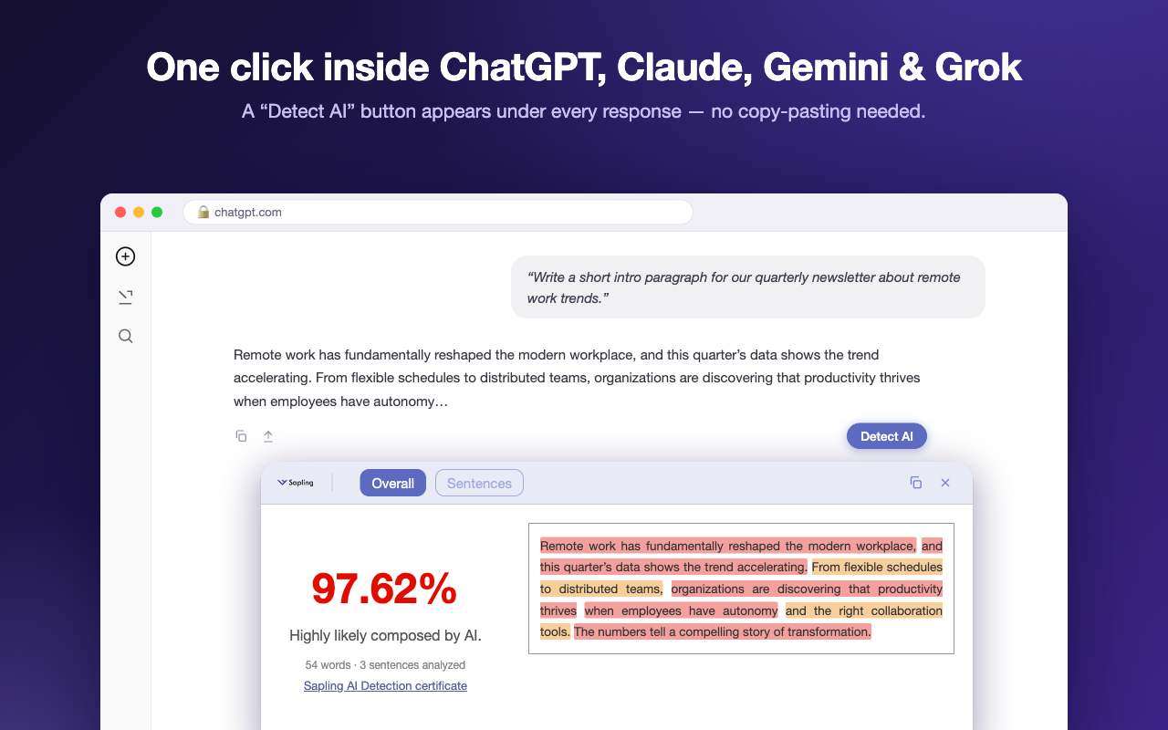 AI Content Detector: ChatGPT, Claude, Gemini - 截图 2