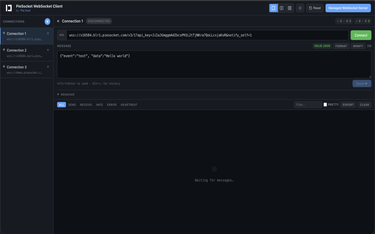 PieSocket - WebSocket & SocketIO Test Client - 截图 4