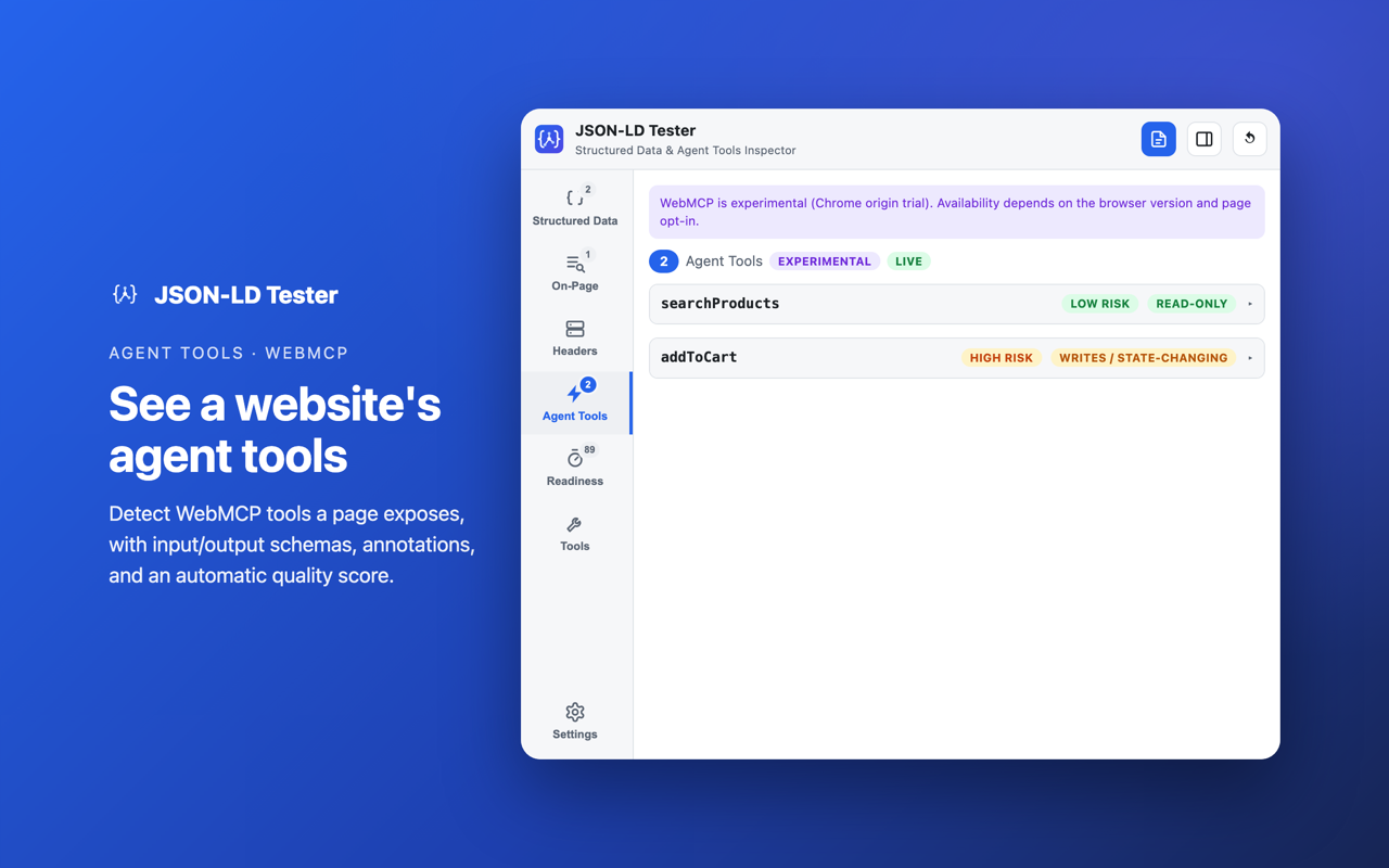 JSON-LD Tester – Structured Data & Agent Tools Inspector - 截图 3