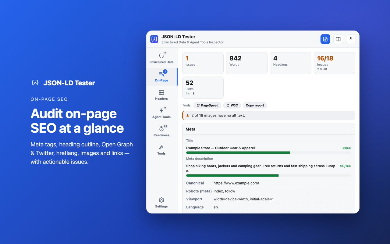 JSON-LD Tester – Structured Data & Agent Tools Inspector - 截图 4