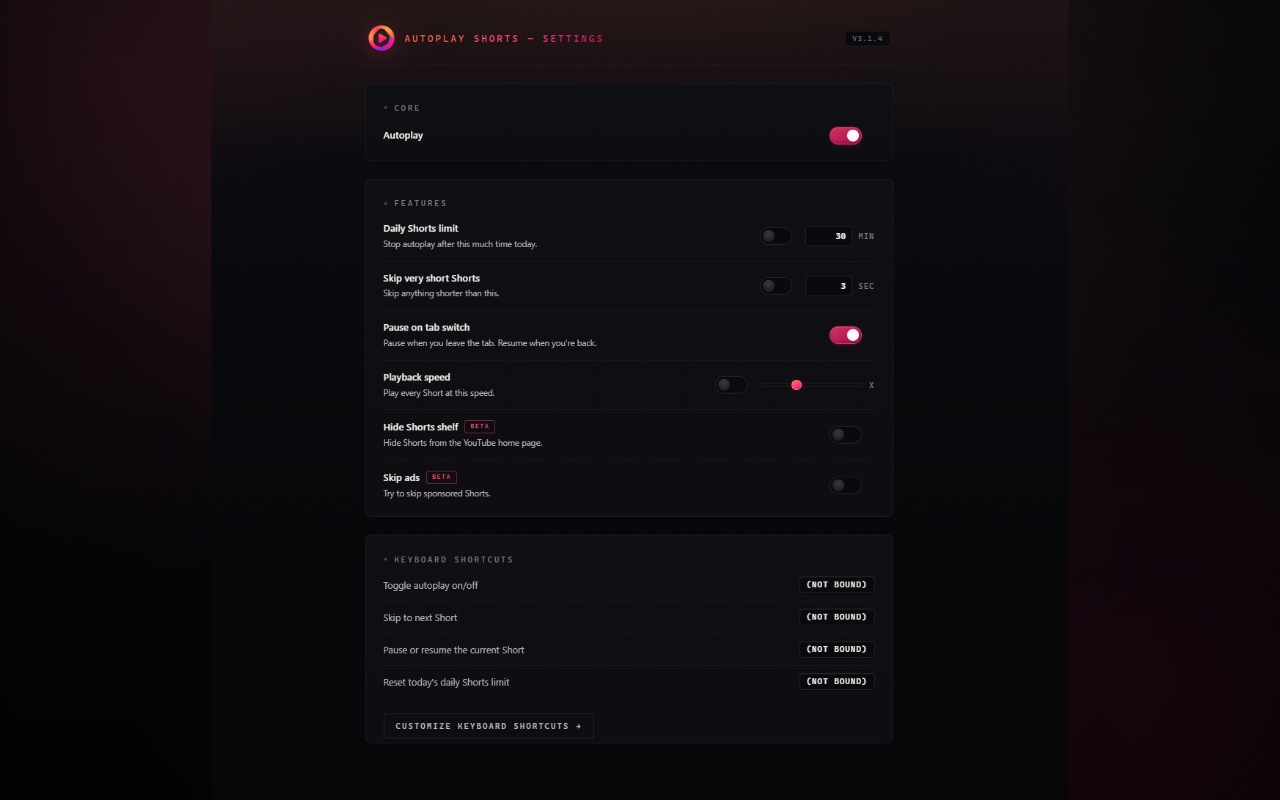 Autoplay Shorts - 截图 3