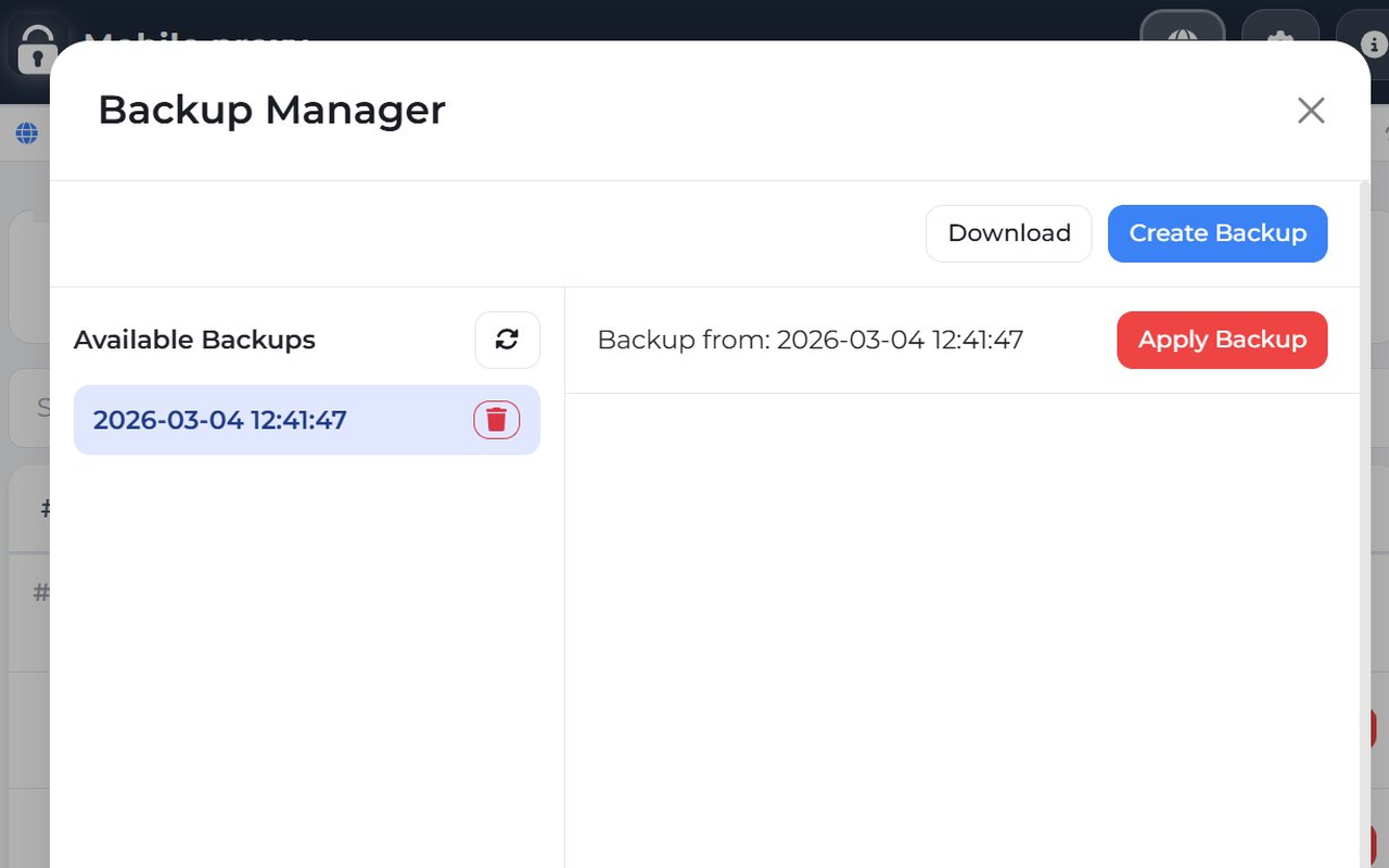 Mobile proxy manager - 截图 1