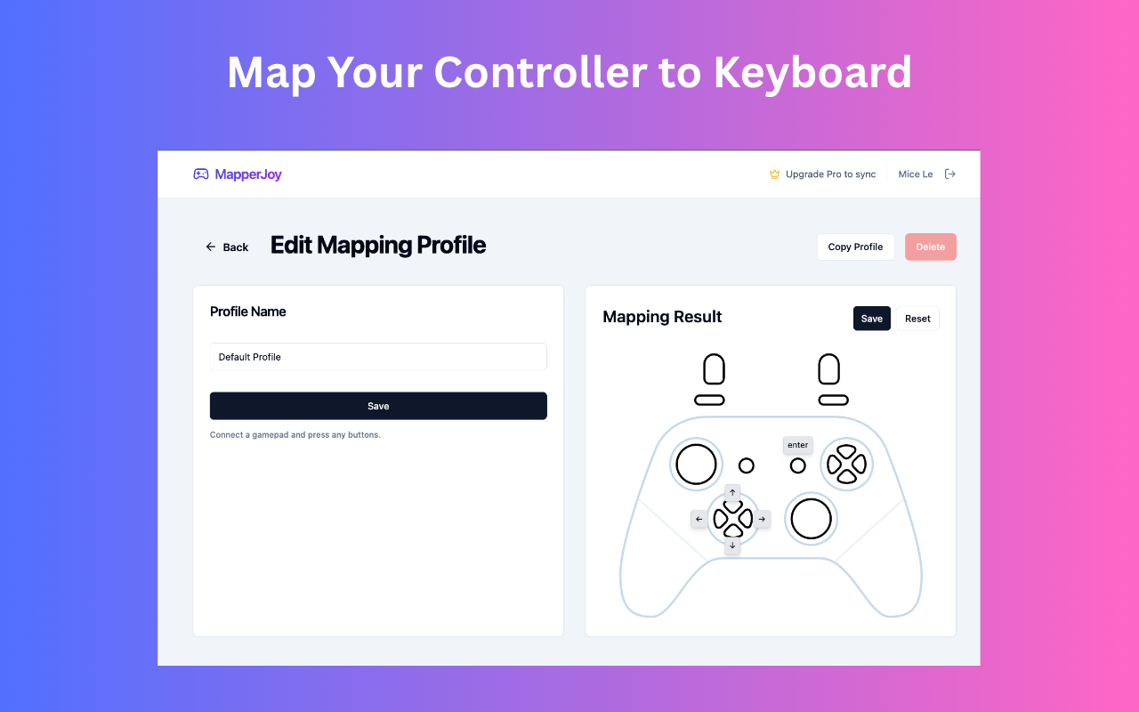 MapperJoy – Gamepad to keyboard mapper - 截图 1