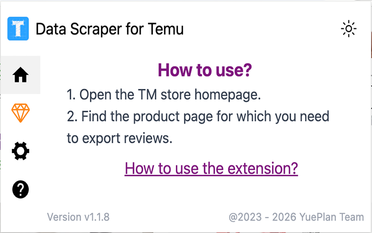 Data Scraper for Temu | Scrape Reviews Data to CSV - 截图 1