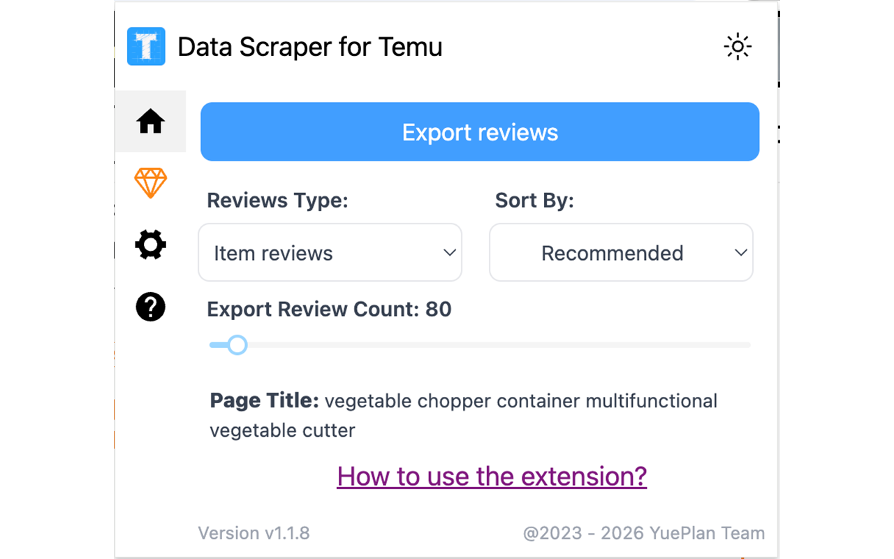 Data Scraper for Temu | Scrape Reviews Data to CSV - 截图 4