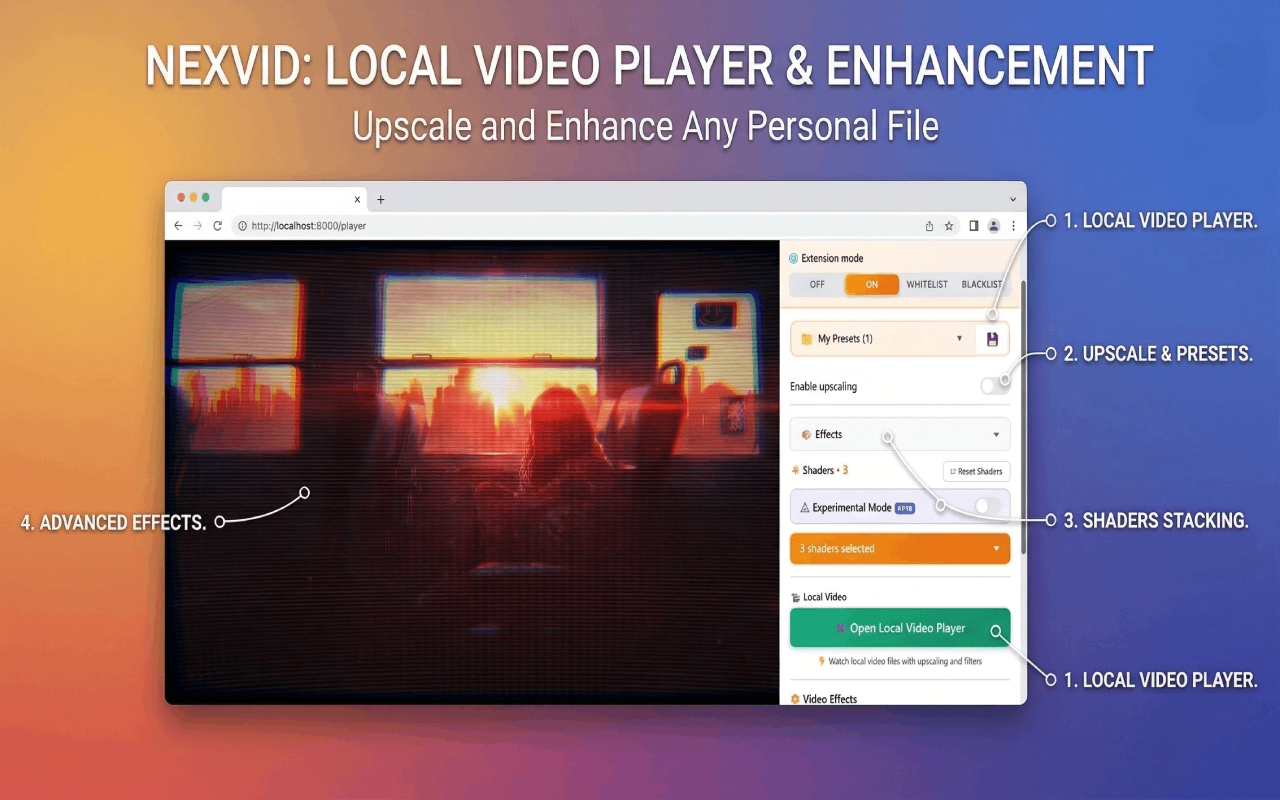 NexVid - Real-time Video Upscaler & Enhancer - 截图 1