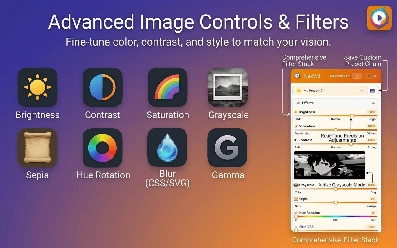 NexVid - Real-time Video Upscaler & Enhancer - 截图 4