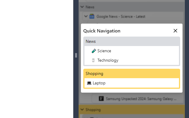 Tab Nodes Tree - Vertical Tree Style Tabs in Side Panel - 截图 2