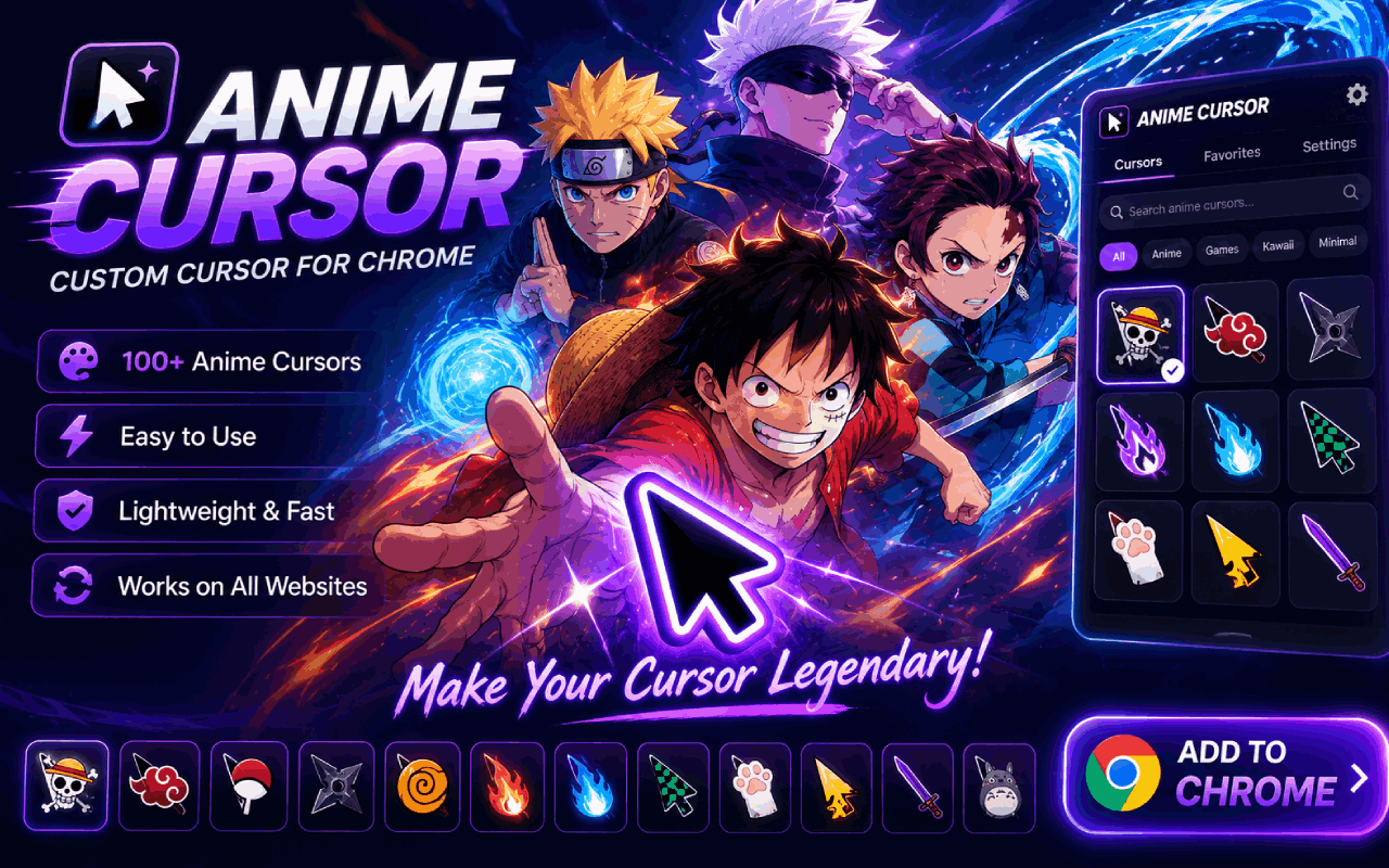 Anime Cursor - Custom Cursor for Chrome™ - All in One Anime Cursors - 截图 1