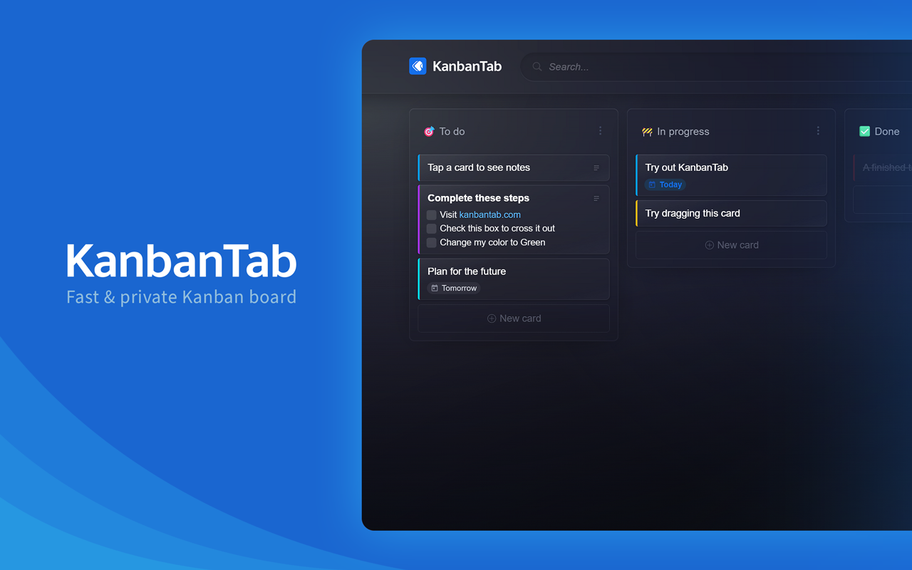 KanbanTab — New Tab To-Do List - 截图 3