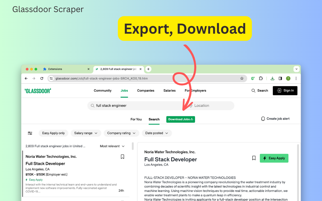 Glassdoor 数据抓取工具 - 截图 1