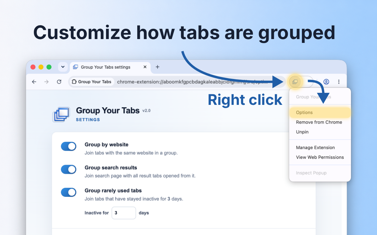 Group Your Tabs - 截图 1