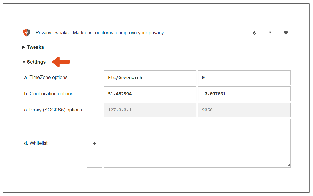 Privacy Tweaks - 截图 1