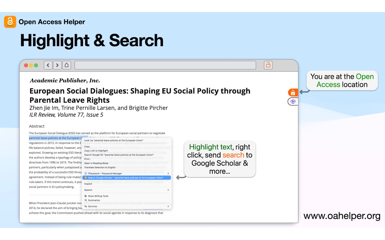 Open Access Helper Web - 截图 3