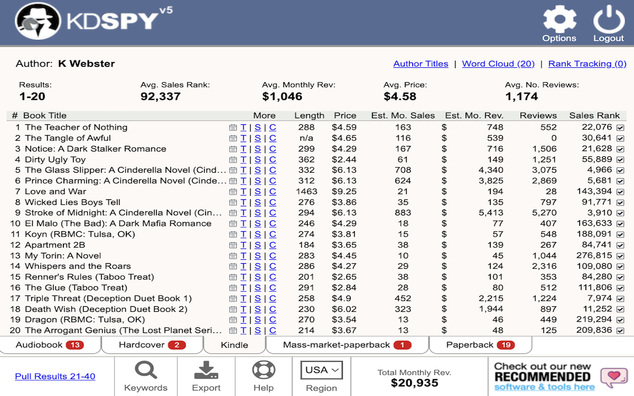 KDSPY – Keyword Research for Authors - 截图 5