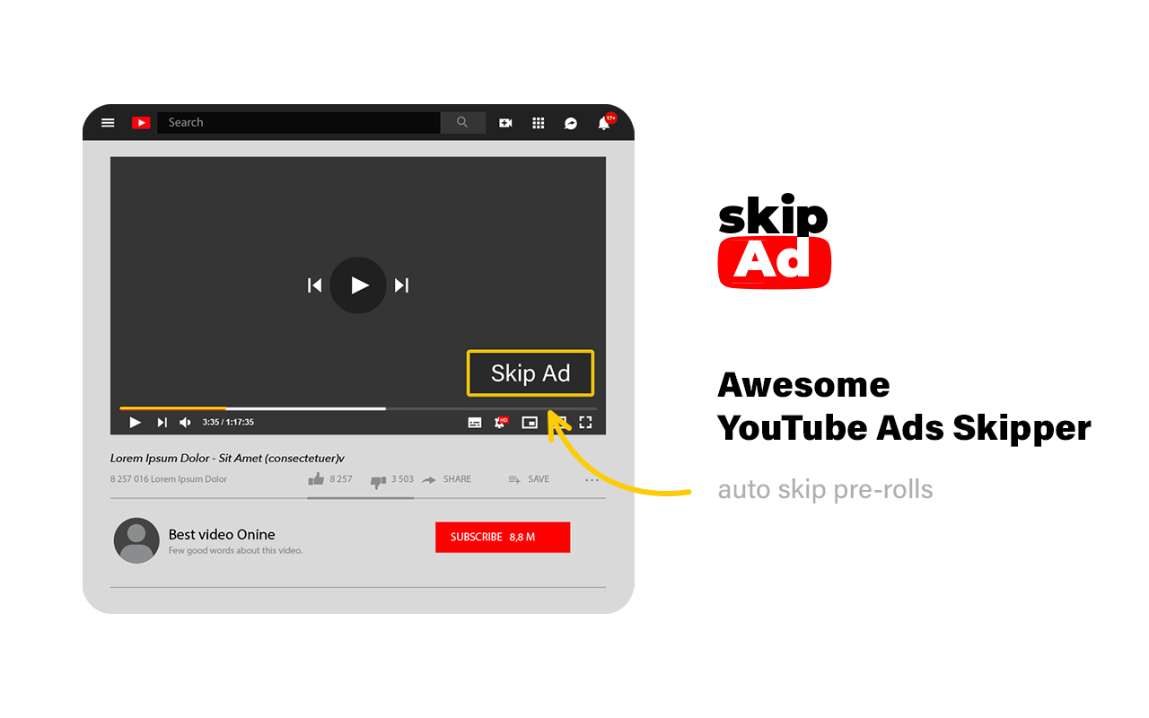 Skip Ads - Adblock for YouTube - 截图 1