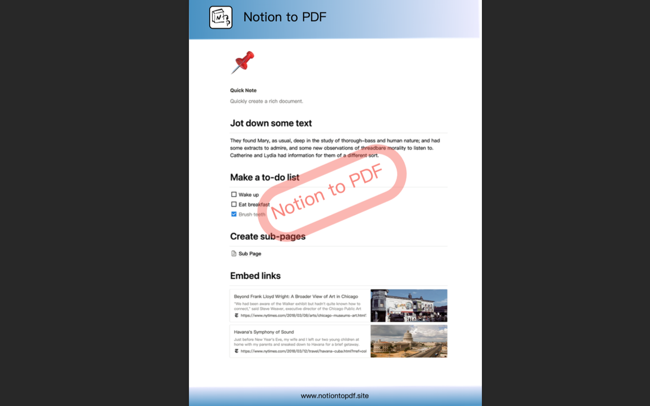 Notion to PDF - 截图 5