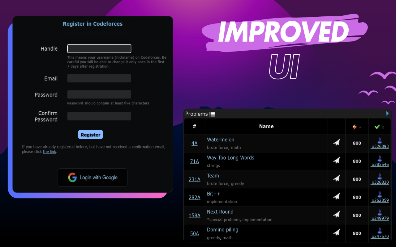 Codeforces Lite - Dark Mode & Code Runner - 截图 1
