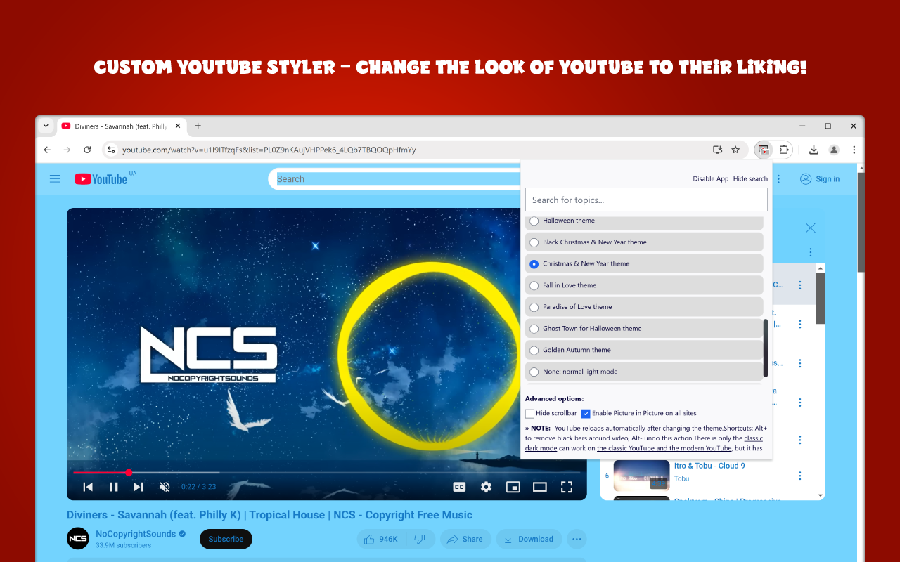 自定義 YouTube Styler - 截图 3