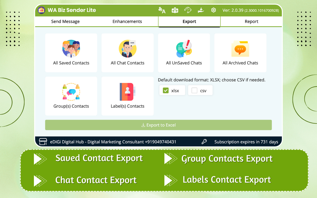 WABiz Free Bulk Sender (Lite) - 截图 3