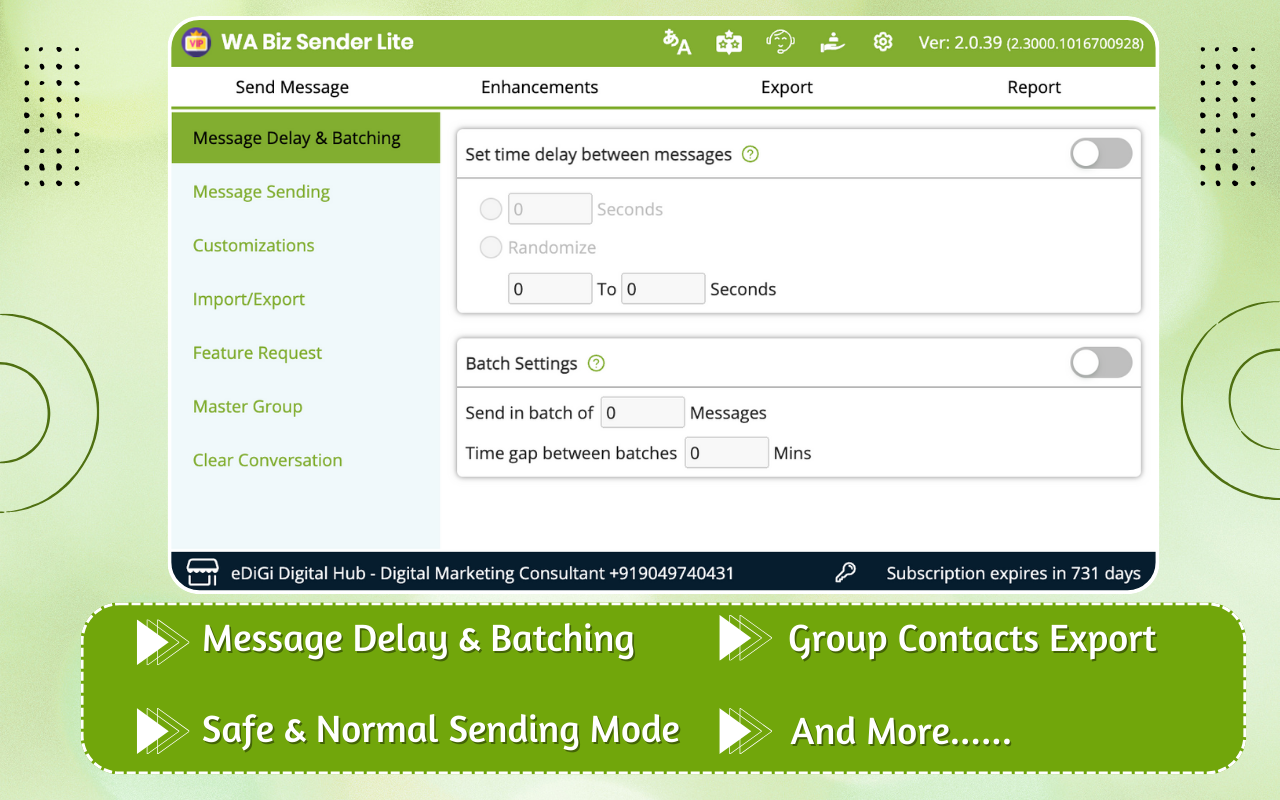 WABiz Free Bulk Sender (Lite) - 截图 4