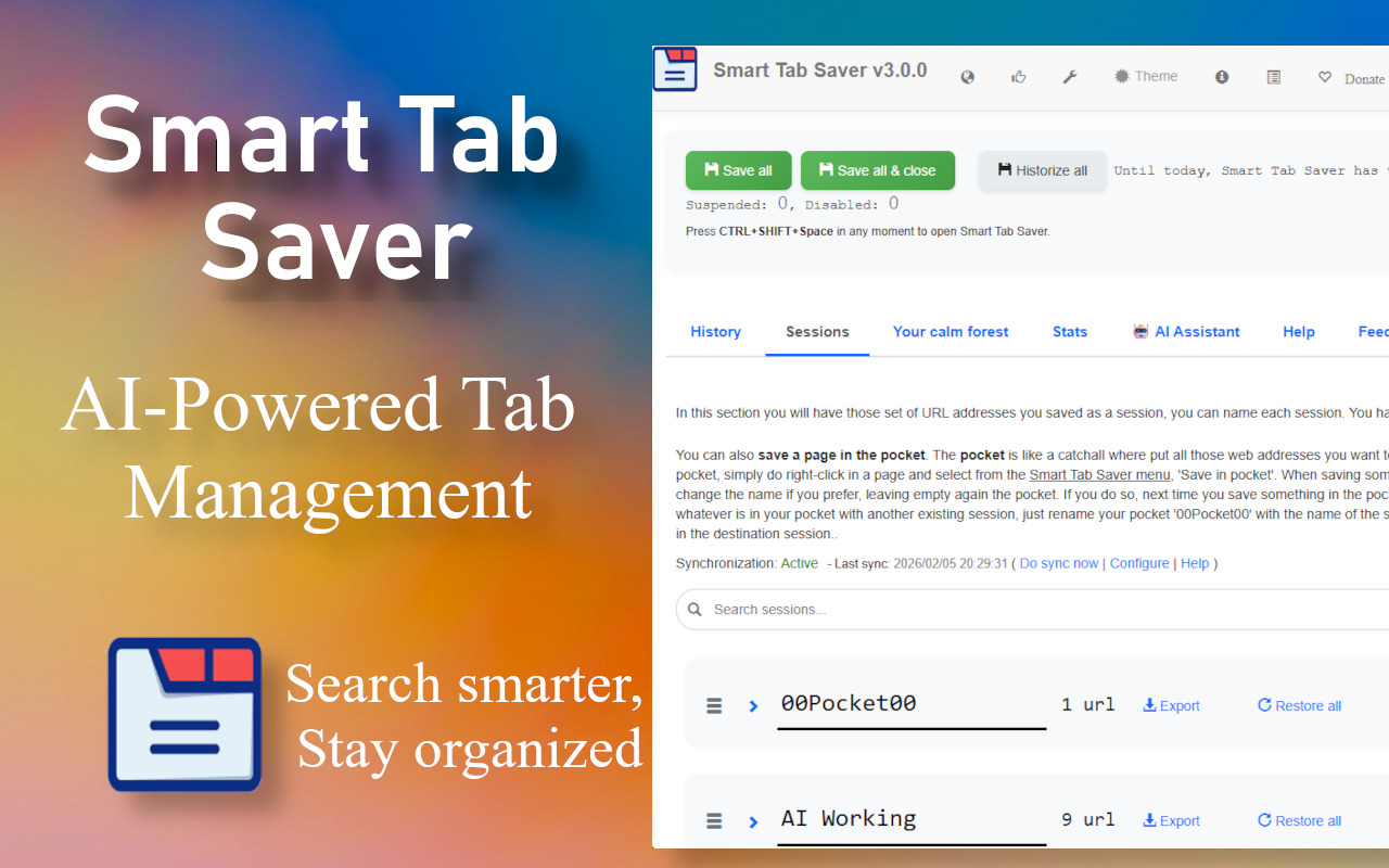 Smart Tab Saver - 截图 1