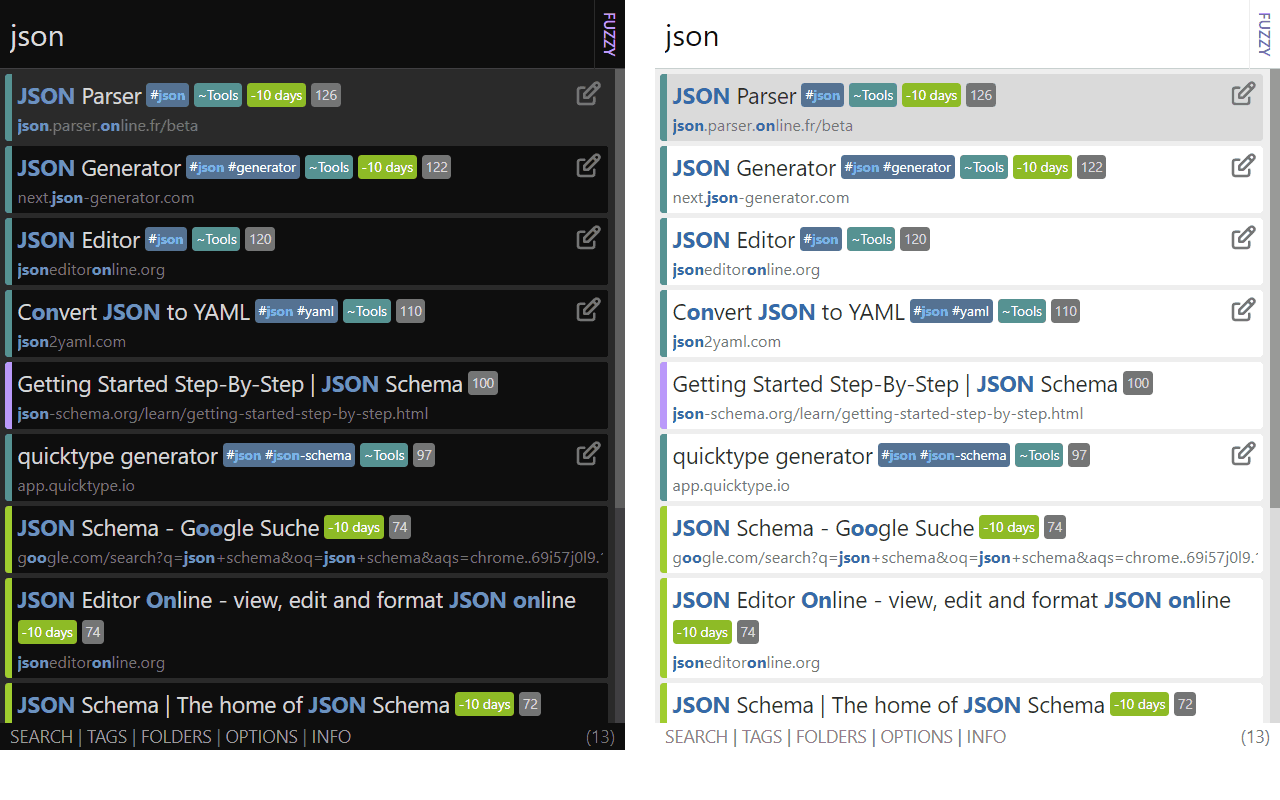Search Bookmarks, History and Tabs - 截图 3