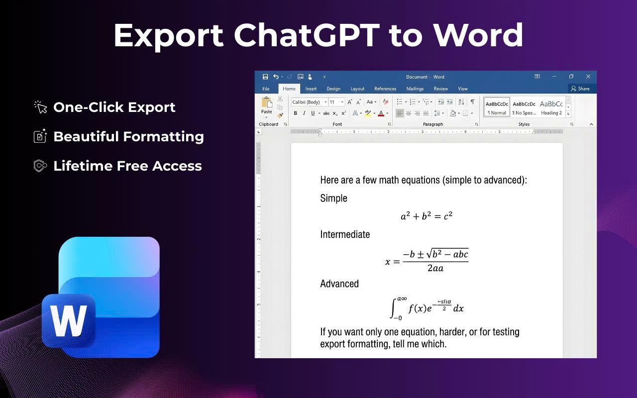ChatGPT Exporter:将 ChatGPT 保存为 Word、PDF、Docs、Notion - 截图 4