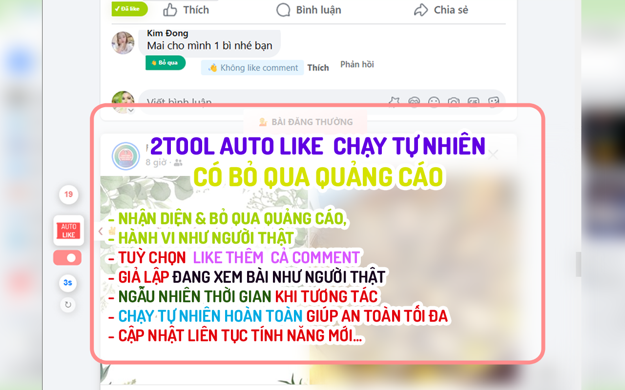 2TOOL - Auto Like & Thả tim tăng tương tác trên facebook - 截图 5