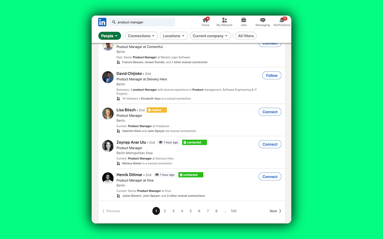 WhenX: Mark Linkedin Profiles with notes - 截图 4